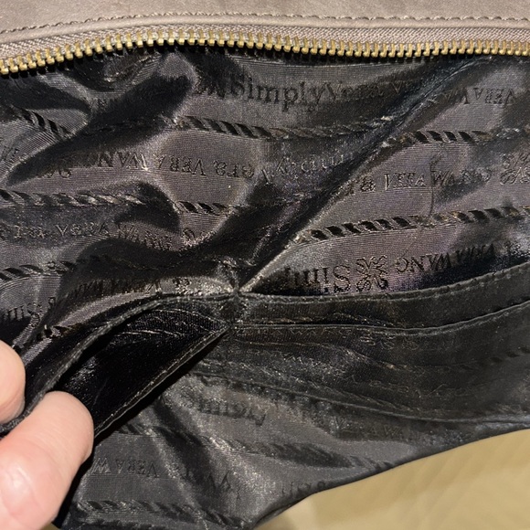 Simply Vera wang brown zip small bag wristlet magnet foldable bag - Picture 6 of 10